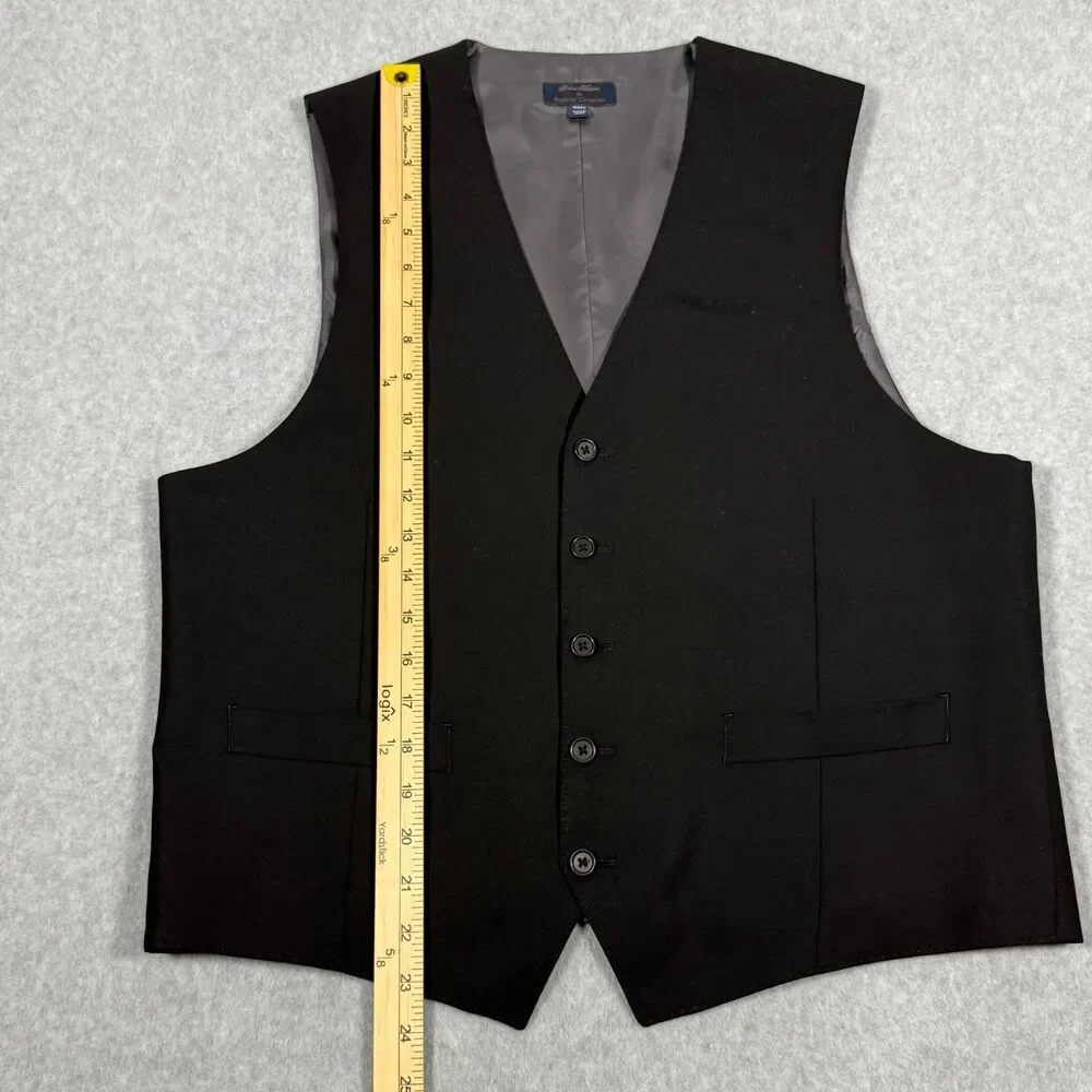 Brooks Brothers Explorer Collection Black Merino Wool Suit Vest 40R Regular